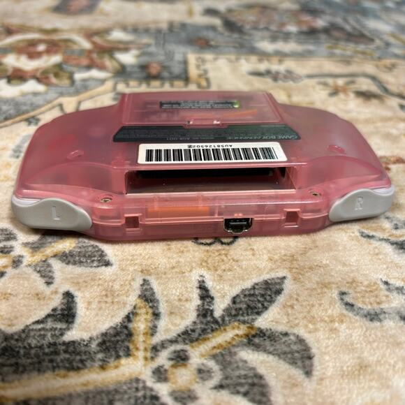 Nintendo Game Boy Advance Console - Clear Fuchsia Pink W/ Case & 4 Games - Picture 8 of 16